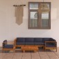 vidaXL Set Divani Giardino 7 Posti Cuscini Grigi Scuro Massello Acacia vidaXL Set Divani Giardino 7 Posti Cuscini Grigi Scuro Massello Acacia