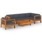 vidaXL Set Divani Giardino 7 Posti Cuscini Grigi Scuro Massello Acacia vidaXL Set Divani Giardino 7 Posti Cuscini Grigi Scuro Massello Acacia