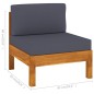 vidaXL Set Divani Giardino 7 Posti Cuscini Grigi Scuro Massello Acacia vidaXL Set Divani Giardino 7 Posti Cuscini Grigi Scuro Massello Acacia