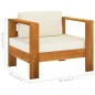 vidaXL Set Divani Giardino 10 pz Cuscini Bianco Crema Legno d'Acacia vidaXL Set Divani Giardino 10 pz Cuscini Bianco Crema Legno d'Acacia
