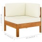 vidaXL Set Divani Giardino 10 pz Cuscini Bianco Crema Legno d'Acacia vidaXL Set Divani Giardino 10 pz Cuscini Bianco Crema Legno d'Acacia
