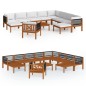 vidaXL Set Divani da Giardino 12 pz con Cuscini Crema Massello Acacia