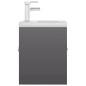 vidaXL Mobile con Lavabo Integrato Grigio Lucido in Legno Multistrato vidaXL Mobile con Lavabo Integrato Grigio Lucido in Legno Multistrato