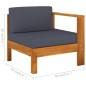 vidaXL Set Divani Giardino 10Posti Cuscini Grigi Scuro Massello Acacia vidaXL Set Divani Giardino 10Posti Cuscini Grigi Scuro Massello Acacia