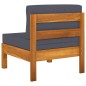 vidaXL Set Divani Giardino 6 Posti Cuscini Grigi Scuro Massello Acacia vidaXL Set Divani Giardino 6 Posti Cuscini Grigi Scuro Massello Acacia