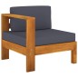 vidaXL Set Divani Giardino 6 Posti Cuscini Grigi Scuro Massello Acacia vidaXL Set Divani Giardino 6 Posti Cuscini Grigi Scuro Massello Acacia