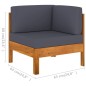 vidaXL Set Divani Giardino 6 Posti Cuscini Grigi Scuro Massello Acacia vidaXL Set Divani Giardino 6 Posti Cuscini Grigi Scuro Massello Acacia