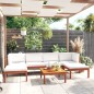 vidaXL Set Divani da Giardino 7 pz con Cuscini Crema Massello Acacia vidaXL Set Divani da Giardino 7 pz con Cuscini Crema Massello Acacia