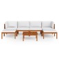 vidaXL Set Divani da Giardino 7 pz con Cuscini Crema Massello Acacia vidaXL Set Divani da Giardino 7 pz con Cuscini Crema Massello Acacia