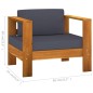 vidaXL Set Divani Giardino 8 Posti Cuscini Grigi Scuro Massello Acacia vidaXL Set Divani Giardino 8 Posti Cuscini Grigi Scuro Massello Acacia