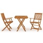 vidaXL Set da Pranzo da Giardino 3 pz Pieghevole in Massello di Acacia