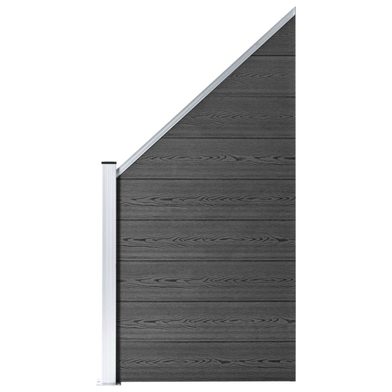 vidaXL Pannello di Recinzione in WPC 95x(105-180) cm Nero