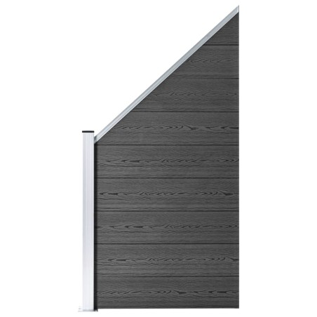 vidaXL Pannello di Recinzione in WPC 95x(105-180) cm Nero