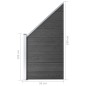 vidaXL Pannello di Recinzione in WPC 95x(105-180) cm Nero