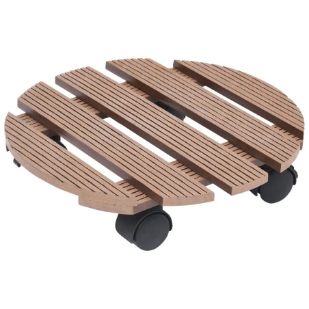 vidaXL Carrelli Portavasi 2 pz Marroni  Ø30x7,5 cm in WPC