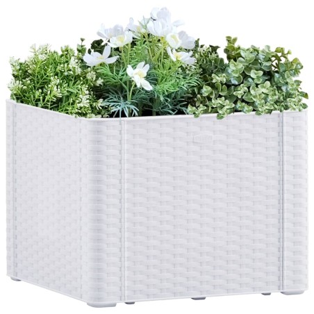 vidaXL Letto Rialzato Giardino Sistema Irrigazione Bianco 43x43x33 cm
