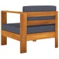 vidaXL Set Divani Giardino 7 Posti Cuscini Grigi Scuro Massello Acacia