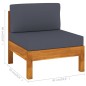 vidaXL Set Divani Giardino 7 Posti Cuscini Grigi Scuro Massello Acacia