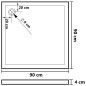 vidaXL Piatto Doccia con Superficie Puntinata Bianco 90x90x4 cm in ABS vidaXL Piatto Doccia con Superficie Puntinata Bianco 90x90x4 cm in ABS