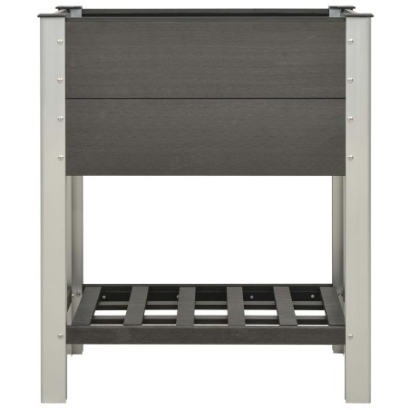 vidaXL Fioriera Rialzata da Giardino con Ripiano 75x50x90cm WPC Grigio