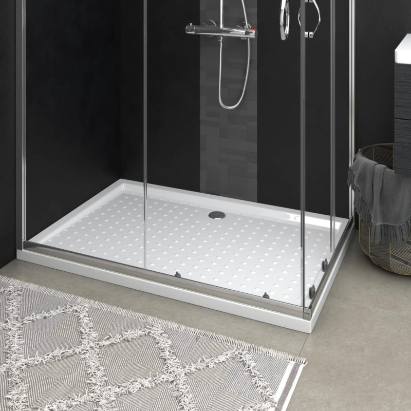 vidaXL Piatto Doccia con Superficie Puntinata Bianco 80x120x4cm ABS vidaXL Piatto Doccia con Superficie Puntinata Bianco 80x120x4cm ABS