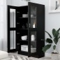 vidaXL Armadietto con Vetrina Nero 82,5x30,5x150 cm in Truciolato vidaXL Armadietto con Vetrina Nero 82,5x30,5x150 cm in Truciolato