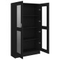 vidaXL Armadietto con Vetrina Nero 82,5x30,5x150 cm in Truciolato vidaXL Armadietto con Vetrina Nero 82,5x30,5x150 cm in Truciolato