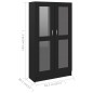 vidaXL Armadietto con Vetrina Nero 82,5x30,5x150 cm in Truciolato vidaXL Armadietto con Vetrina Nero 82,5x30,5x150 cm in Truciolato