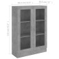 vidaXL Armadio con Vetrina Grigio Cemento 82,5x30,5x115cm Truciolato vidaXL Armadio con Vetrina Grigio Cemento 82,5x30,5x115cm Truciolato