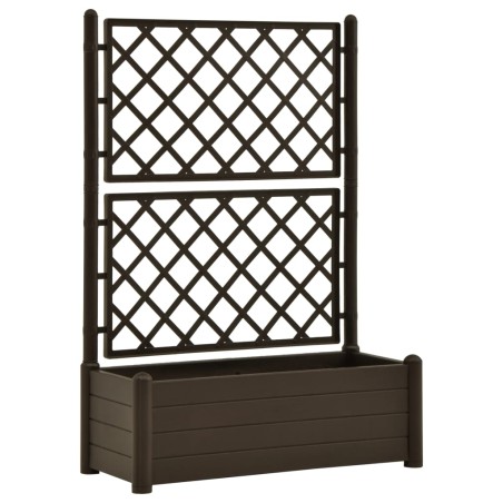 vidaXL Fioriera da Giardino con Graticcio 100x43x142 cm PP Moca