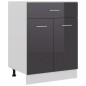 vidaXL Armadio con Cassetto Grigio Lucido 60x46x81,5 cm in Truciolato vidaXL Armadio con Cassetto Grigio Lucido 60x46x81,5 cm in Truciolato