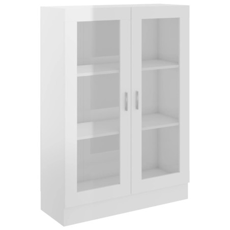 vidaXL Armadietto con Vetrina Bianco Lucido 82,5x30,5x115cm Truciolato