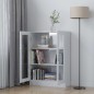 vidaXL Armadietto con Vetrina Bianco Lucido 82,5x30,5x115cm Truciolato