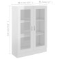 vidaXL Armadietto con Vetrina Bianco Lucido 82,5x30,5x115cm Truciolato