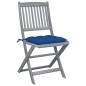 Sedie da Giardino Pieghevoli 2 pz con Cuscini Massello Acacia Sedie da Giardino Pieghevoli 2 pz con Cuscini Massello Acacia