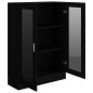 vidaXL Armadietto con Vetrina Nero 82,5x30,5x115 cm in Truciolato vidaXL Armadietto con Vetrina Nero 82,5x30,5x115 cm in Truciolato