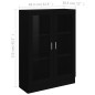 vidaXL Armadietto con Vetrina Nero 82,5x30,5x115 cm in Truciolato vidaXL Armadietto con Vetrina Nero 82,5x30,5x115 cm in Truciolato