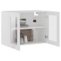 vidaXL Mobile Pensile con Vetro Bianco 80x31x60 cm Legno Multistrato vidaXL Mobile Pensile con Vetro Bianco 80x31x60 cm Legno Multistrato