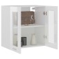 vidaXL Armadio Sospeso con Vetro Bianco Lucido 60x31x60 cm Truciolato vidaXL Armadio Sospeso con Vetro Bianco Lucido 60x31x60 cm Truciolato