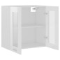 vidaXL Armadio Sospeso con Vetro Bianco Lucido 60x31x60 cm Truciolato vidaXL Armadio Sospeso con Vetro Bianco Lucido 60x31x60 cm Truciolato