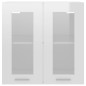 vidaXL Armadio Sospeso con Vetro Bianco Lucido 60x31x60 cm Truciolato vidaXL Armadio Sospeso con Vetro Bianco Lucido 60x31x60 cm Truciolato