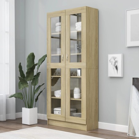 vidaXL Armadietto con Vetrina Rovere 82,5x30,5x185,5cm in Truciolato