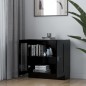 vidaXL Armadietto con Vetrina Nero 82,5x30,5x80 cm in Truciolato vidaXL Armadietto con Vetrina Nero 82,5x30,5x80 cm in Truciolato