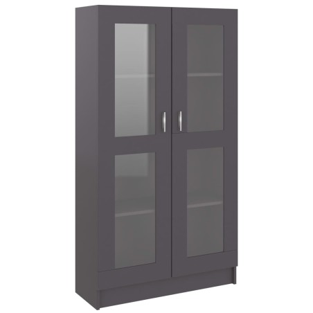 vidaXL Armadietto con Vetrina Grigio 82,5x30,5x150 cm in Truciolato