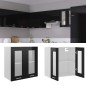 vidaXL Armadio Sospeso con Vetro Nero Lucido 60x31x60 cm in Truciolato vidaXL Armadio Sospeso con Vetro Nero Lucido 60x31x60 cm in Truciolato