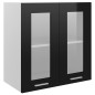 vidaXL Armadio Sospeso con Vetro Nero Lucido 60x31x60 cm in Truciolato vidaXL Armadio Sospeso con Vetro Nero Lucido 60x31x60 cm in Truciolato