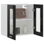 vidaXL Armadio Sospeso con Vetro Nero Lucido 60x31x60 cm in Truciolato vidaXL Armadio Sospeso con Vetro Nero Lucido 60x31x60 cm in Truciolato