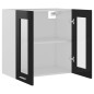 vidaXL Armadio Sospeso con Vetro Nero Lucido 60x31x60 cm in Truciolato vidaXL Armadio Sospeso con Vetro Nero Lucido 60x31x60 cm in Truciolato