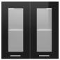 vidaXL Armadio Sospeso con Vetro Nero Lucido 60x31x60 cm in Truciolato vidaXL Armadio Sospeso con Vetro Nero Lucido 60x31x60 cm in Truciolato
