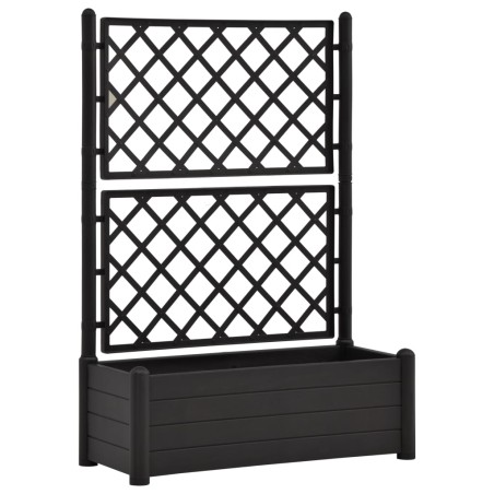 vidaXL Fioriera da Giardino con Graticcio 100x43x142 cm PP Antracite